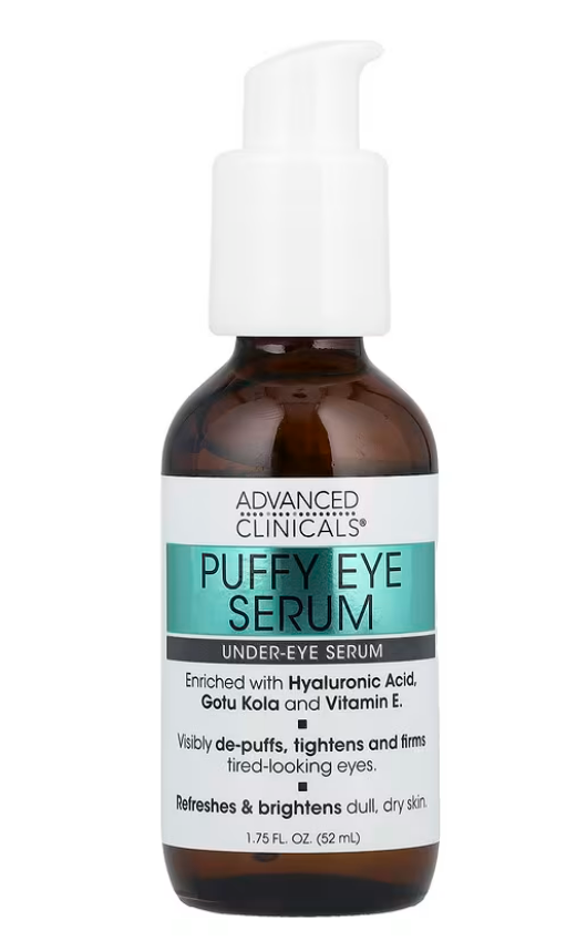 ADVANCED CLINICALS | 去水腫浮腫眼部精華 52毫升 (含2%胜肽精華 蘆薈 綠茶 玫瑰 積雪草精華)