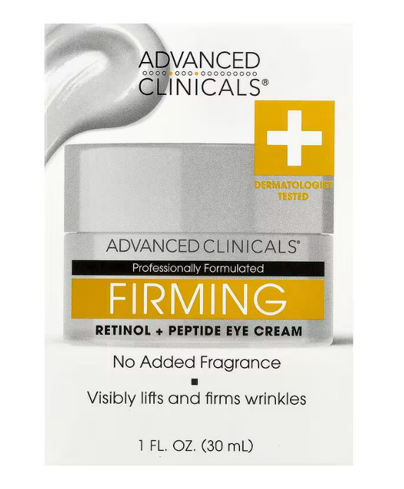 ADVANCED CLINICALS | 高級醫學視黃醇逆轉衰老抗皺眼霜 30毫升 - (蘊含胜肽 咖啡因 海藻萃取 維他命E 透明質酸 甘草根萃取) - EXP: 2028.01