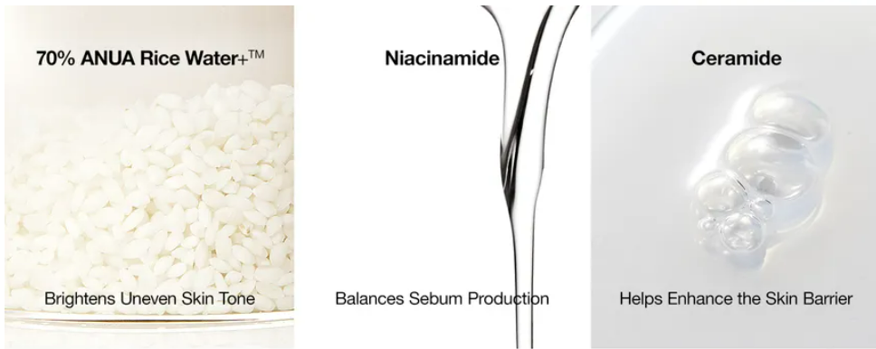 Anua | 70%稻米糠水+神經酰胺亮白保濕爽膚水 250毫升 (稻米糠水 神經酰胺 熊果苷 透明質酸 維他命B3煙酰胺) - EXP: 2027.10