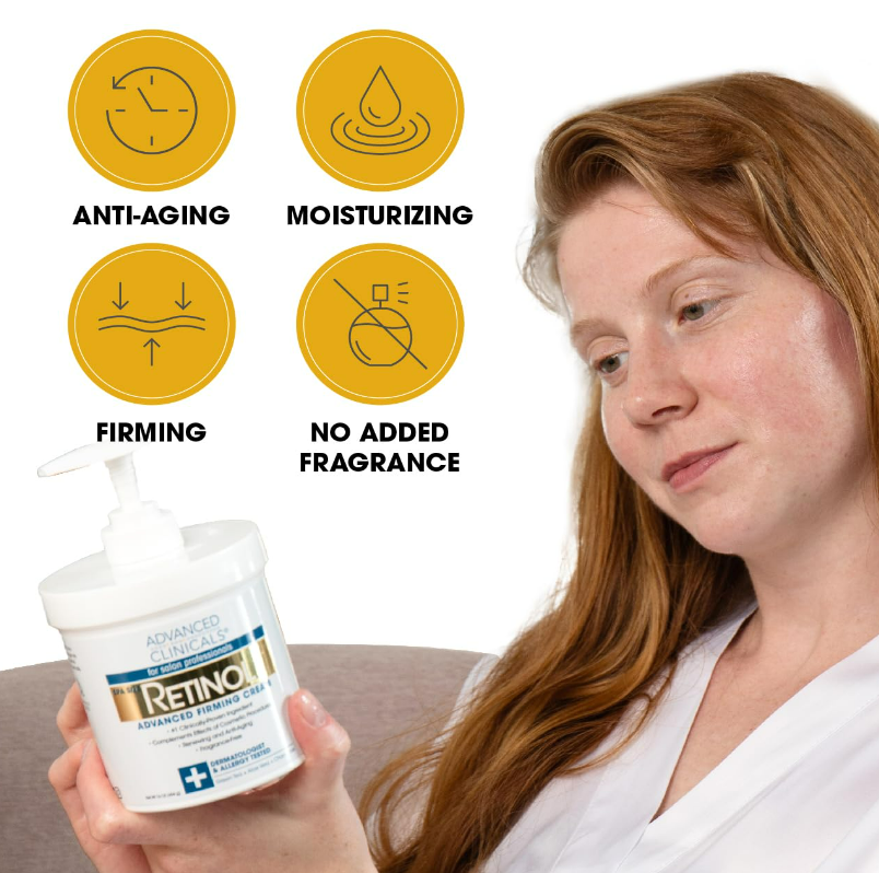 ADVANCED CLINICALS | 高級醫學視黃醇抗皺乳霜 454克 (主打視黃醇 綠茶素 蘆薈 洋甘菊精華) - EXP: 2028.05 (2025年全新包裝現已上市)